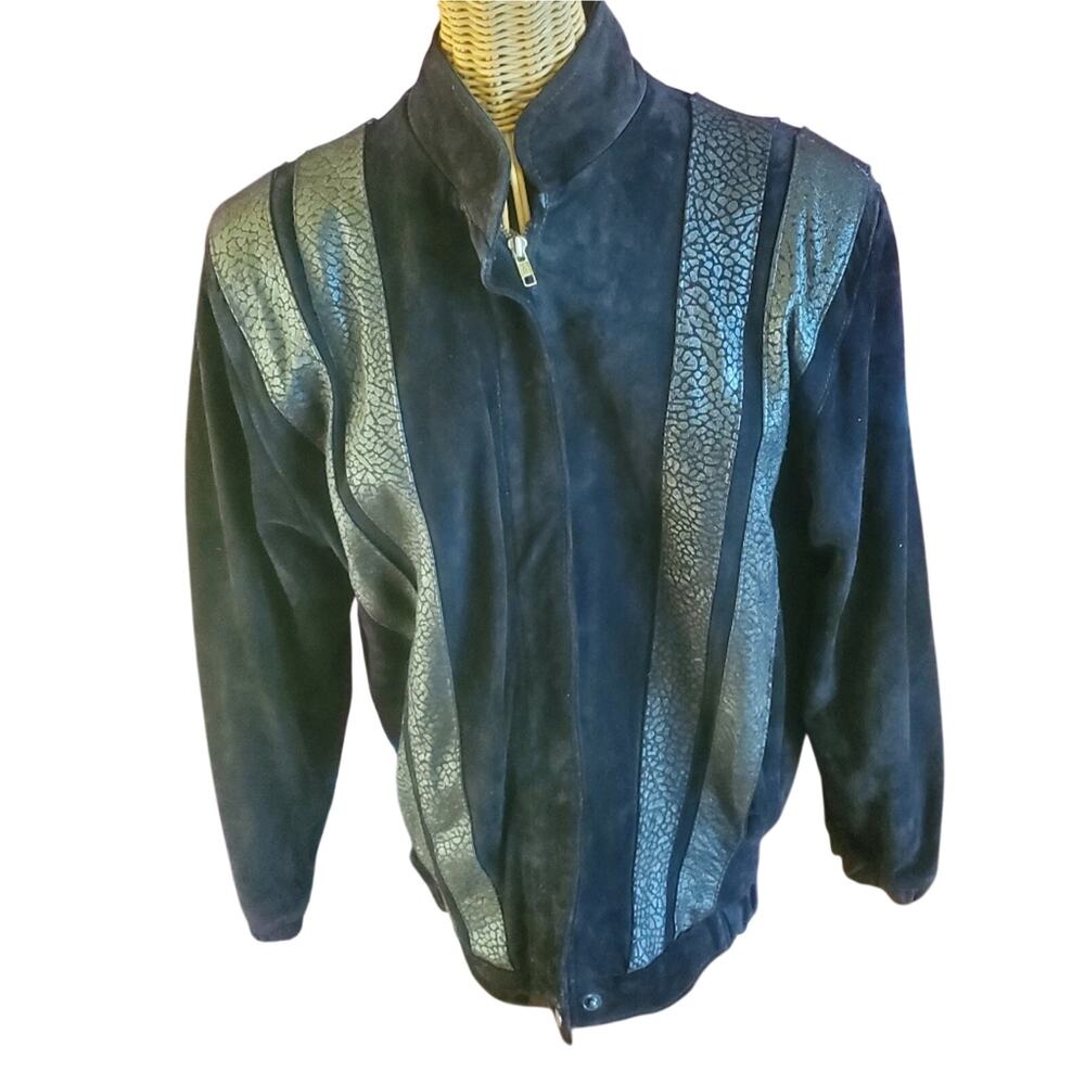 Vintage Comint leather /sued‎ bomber jacket sz S